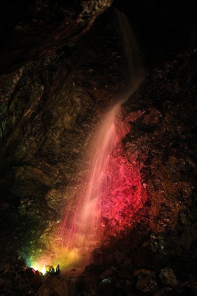 Underground waterfall in Złoty Stok