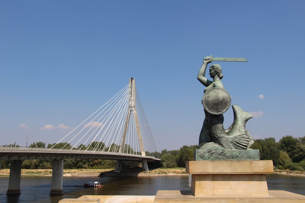 The Mermaid Monument in Warsaw (Powiśle)